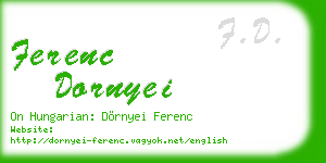 ferenc dornyei business card