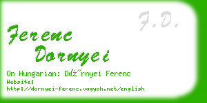 ferenc dornyei business card